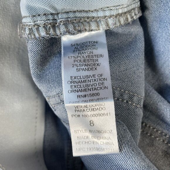 Democracy "Ab" Solution Crop Roll Cuff Skinny Jeans Womens Blue Stretch Size 8 - Picture 7 of 11